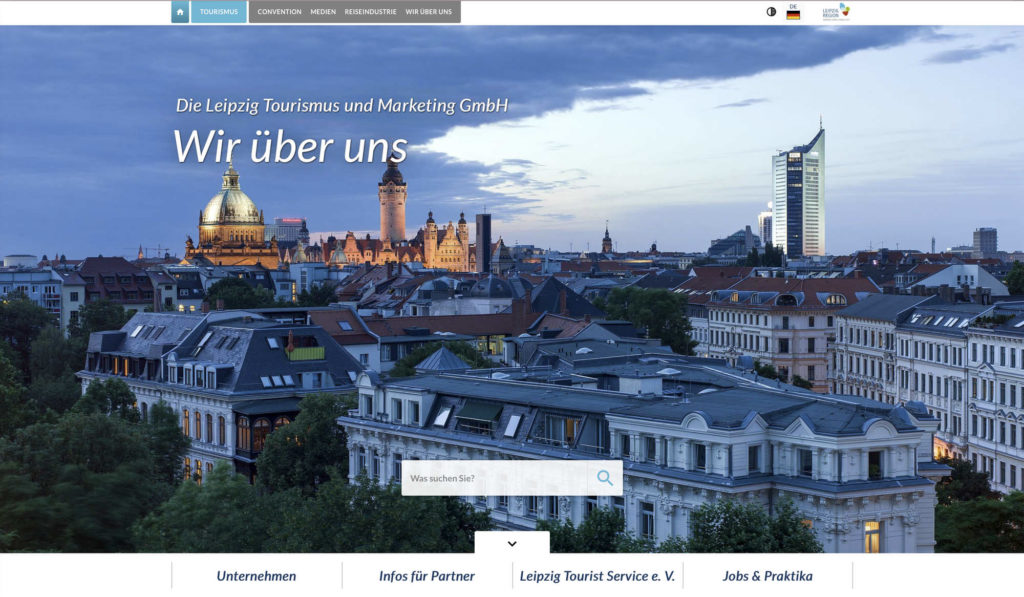 Webseite der Leipzig Tourismus und Marketing GmbH / Stadtansicht / Foto Tom Schulze