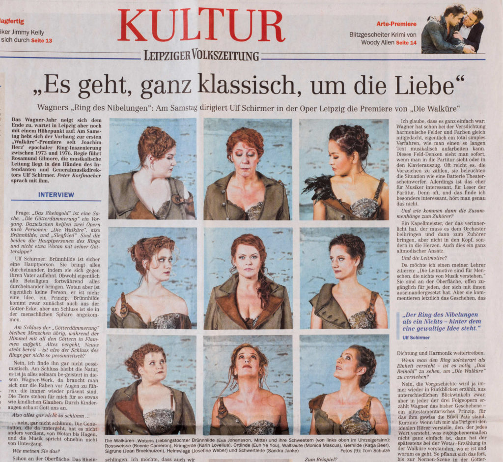 Leipziger Volkszeitung - Operninszenierung "Die Walküre" / Foto Tom Schulze