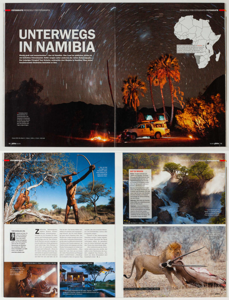 Fotozeitung "Digital Photo" - Bericht über meine Reise durch Namibia für den aktuellen Dumont "Bildatlas Namibia", Fotos Tom Schulze, Reisefotografie, Reportage
